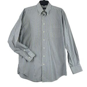 Nautica Mens Striped Button Down Shirt Long Sleeve‎ 15 1/2 34/35 blue yellow